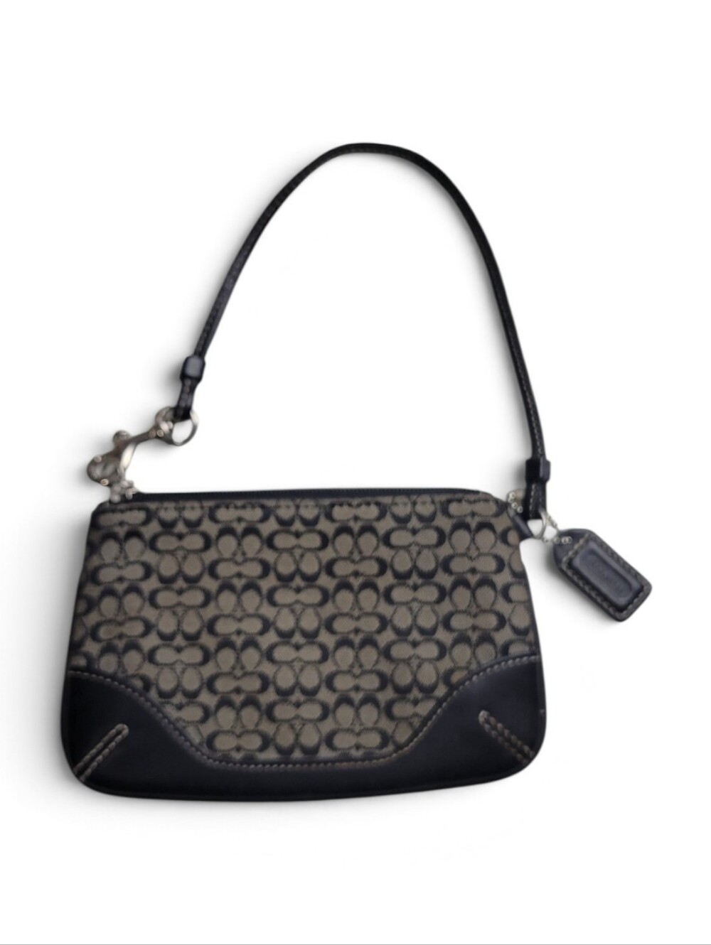 COACH Signature Jacquard Black Wristlet Y2K